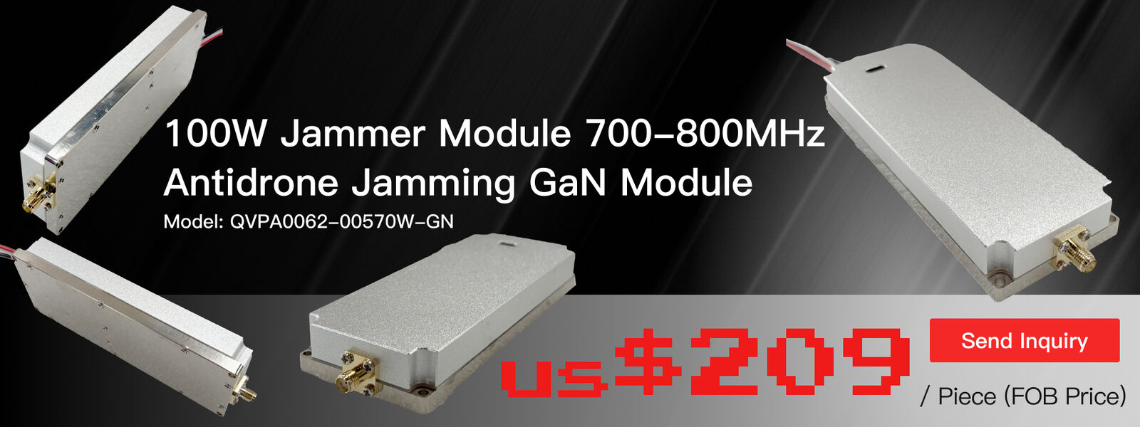 100W Ceramic Packaged Anti Drone Power Amplifier 700-800MHz